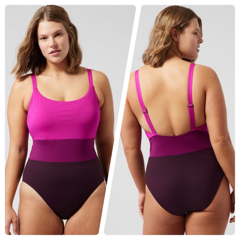 Athleta Coastline one piece Swimsuit // Electric Fuchsia